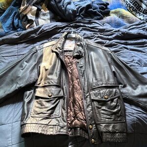 London Fog Vintage Leather Bomber Jacket